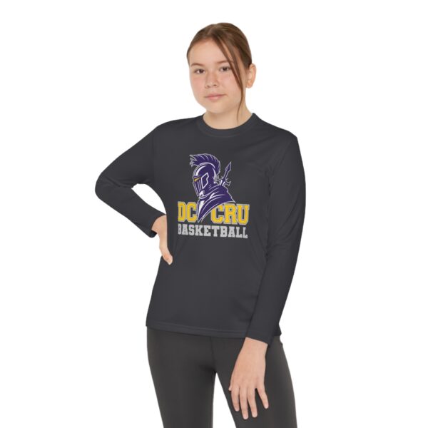 Youth CRU Basketball (7 Color Options / Gray) Youth Long Sleeve Competitor Tee - Image 3