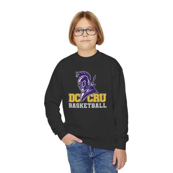 Youth CRU Basketball (4 Color Options / Gray) Youth Crewneck Sweatshirt - Image 4