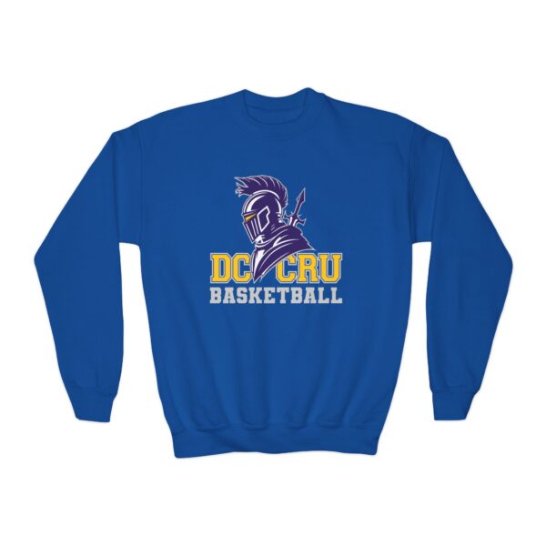 Youth CRU Basketball (4 Color Options / Gray) Youth Crewneck Sweatshirt - Image 8