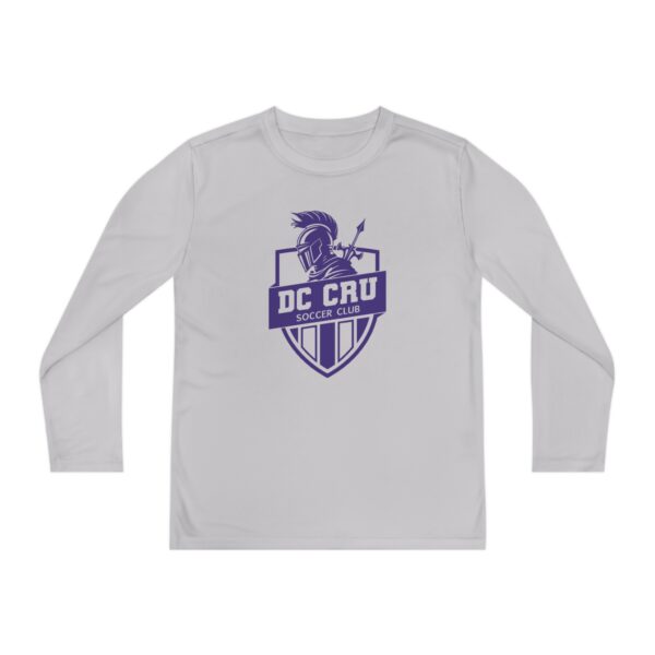 Youth CRU Soccer - (5 Color Options / Purple Logo) - Youth Long Sleeve Competitor Tee - Image 5