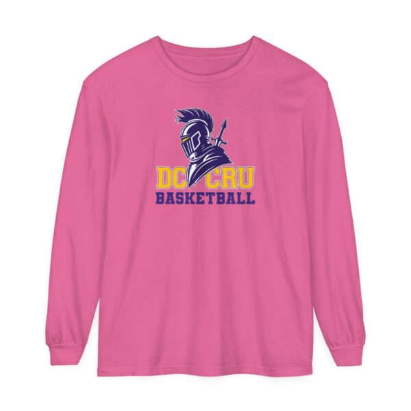 Adult CRU Basketball (5 Color Options / Purple) Unisex Garment-dyed Long Sleeve T-Shirt - Image 6