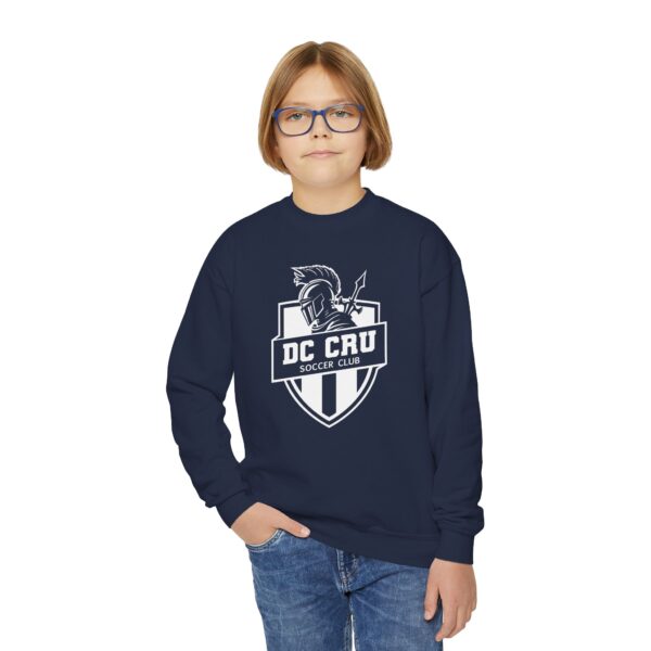 Youth CRU Soccer (White Logo / 9 Color Options) Youth Crewneck Sweatshirt - Image 39