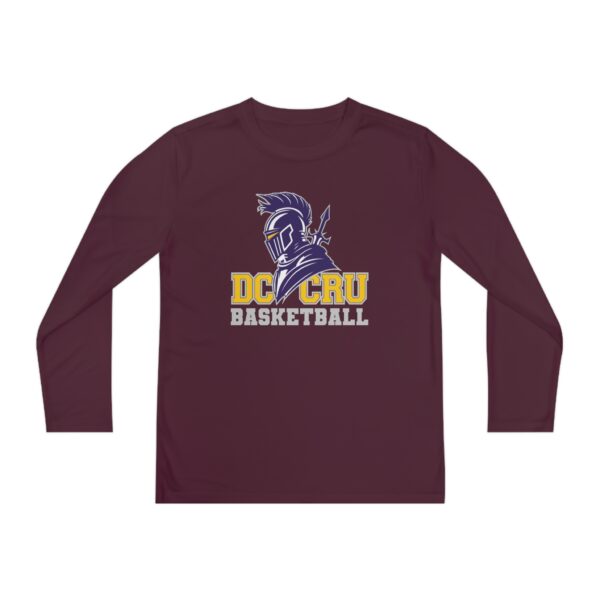 Youth CRU Basketball (7 Color Options / Gray) Youth Long Sleeve Competitor Tee - Image 9