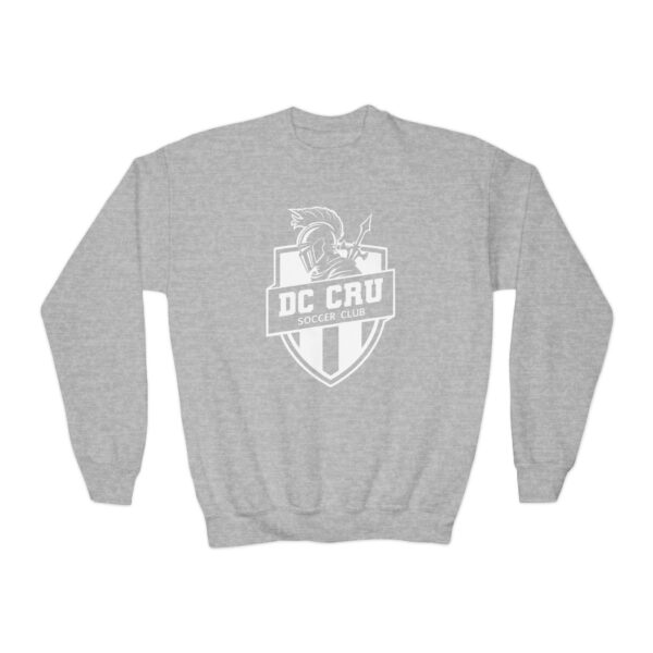 Youth CRU Soccer (White Logo / 9 Color Options) Youth Crewneck Sweatshirt - Image 13