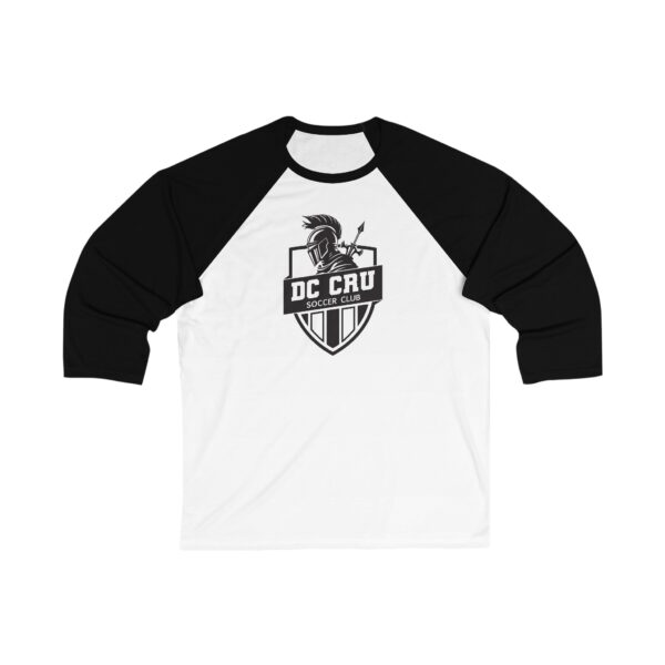 Adult CRU Soccer (Black Logo) Unisex 34 Sleeve Baseball Tee