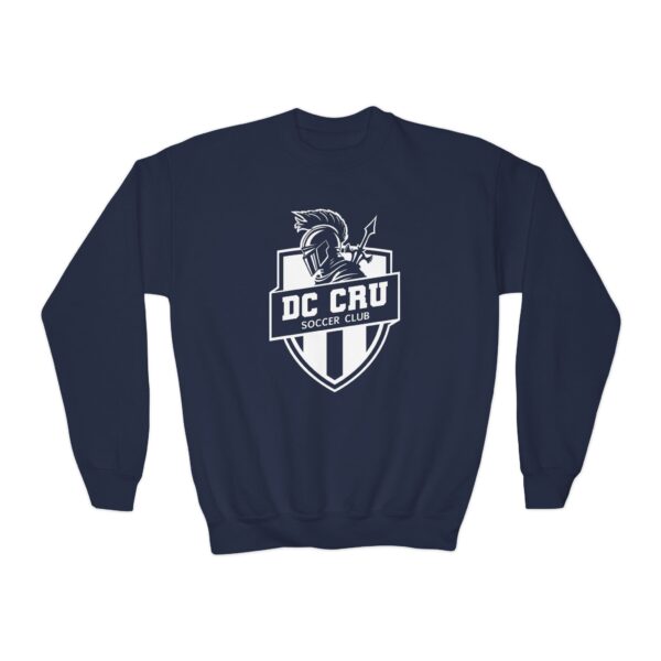 Youth CRU Soccer (White Logo / 9 Color Options) Youth Crewneck Sweatshirt - Image 37