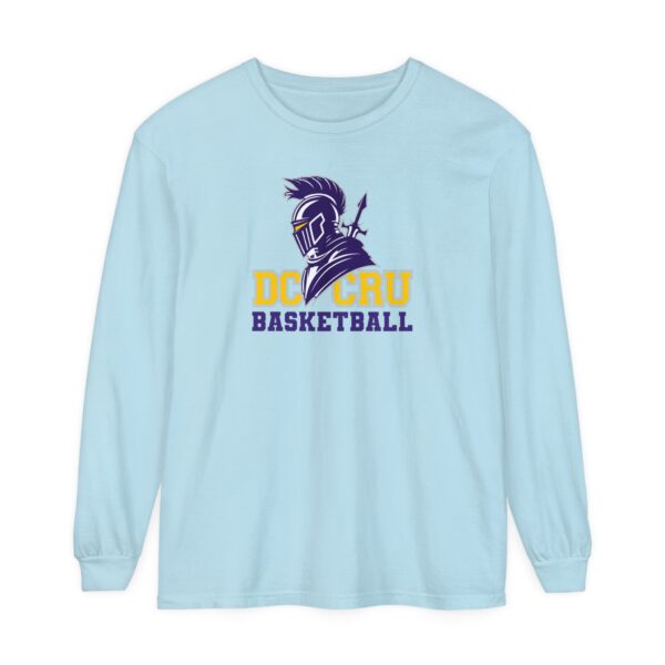 Adult CRU Basketball (9 Color Options / Purple) Unisex Garment-dyed Long Sleeve T-Shirt - Image 8