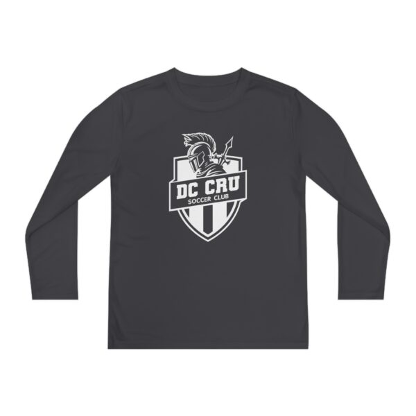 Youth CRU Soccer (12 Color Options / White) - Youth Long Sleeve Competitor Tee - Image 5